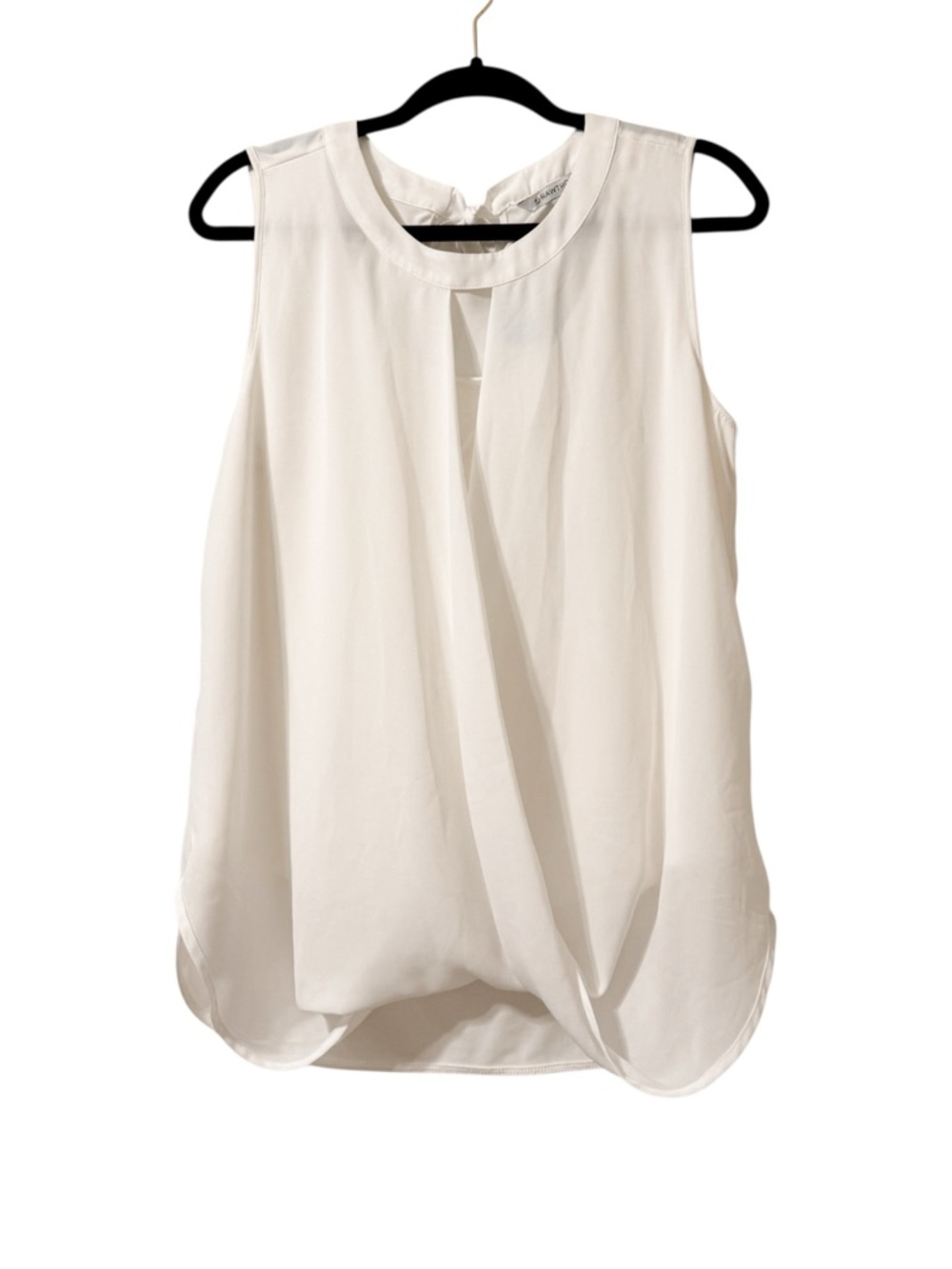 41 Hawthorn White Clearwater Surplice Mixed Material Blouse Size Large